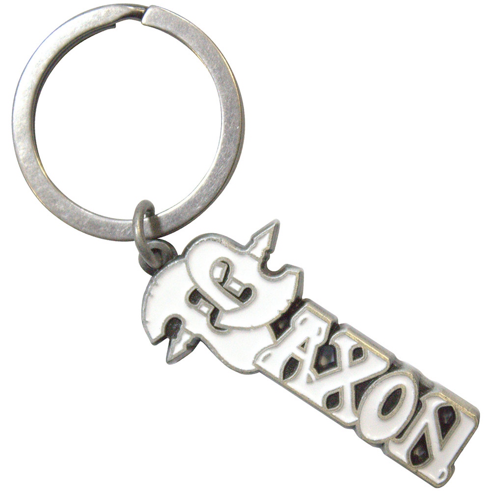 Saxon - White Logo Sleutelhanger - Wit